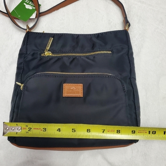 Black Gold Nylon Crossbody Shoulder Bag - Picture 9 of 11